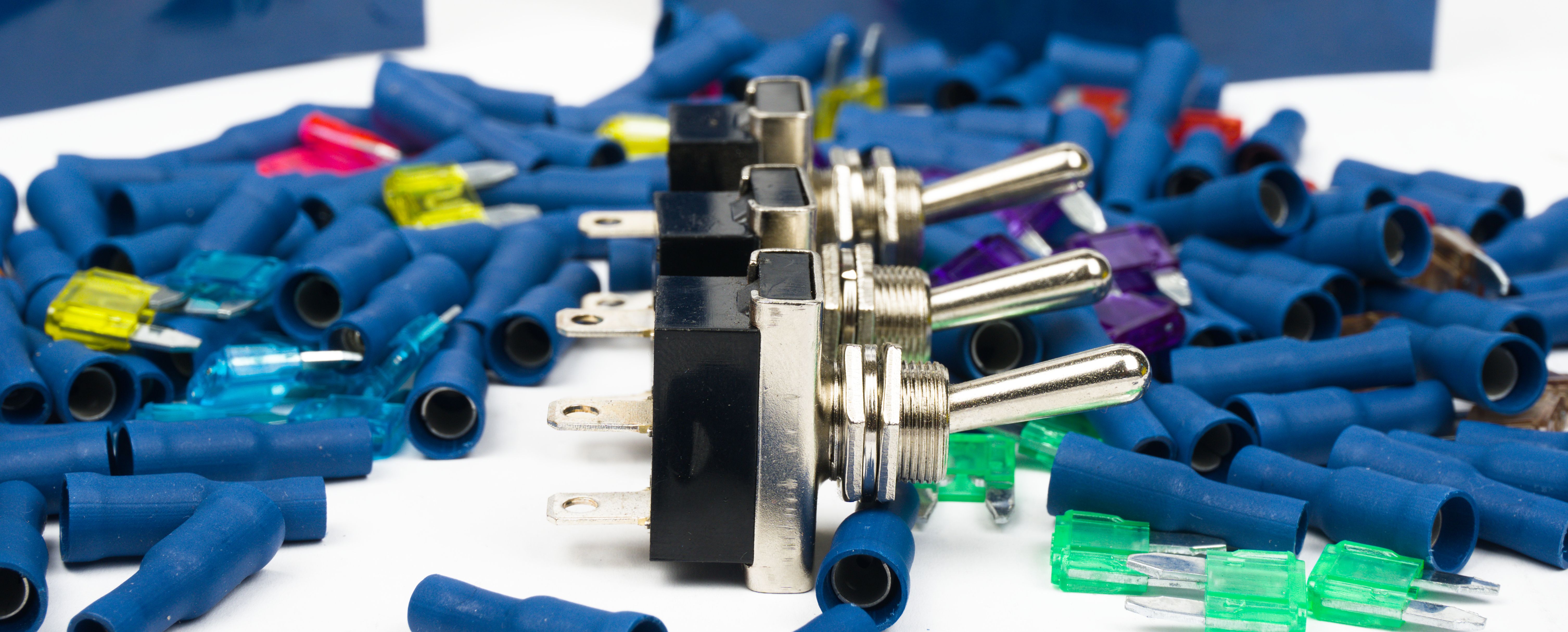 a showroom, featuring an open socket set and many other tools.